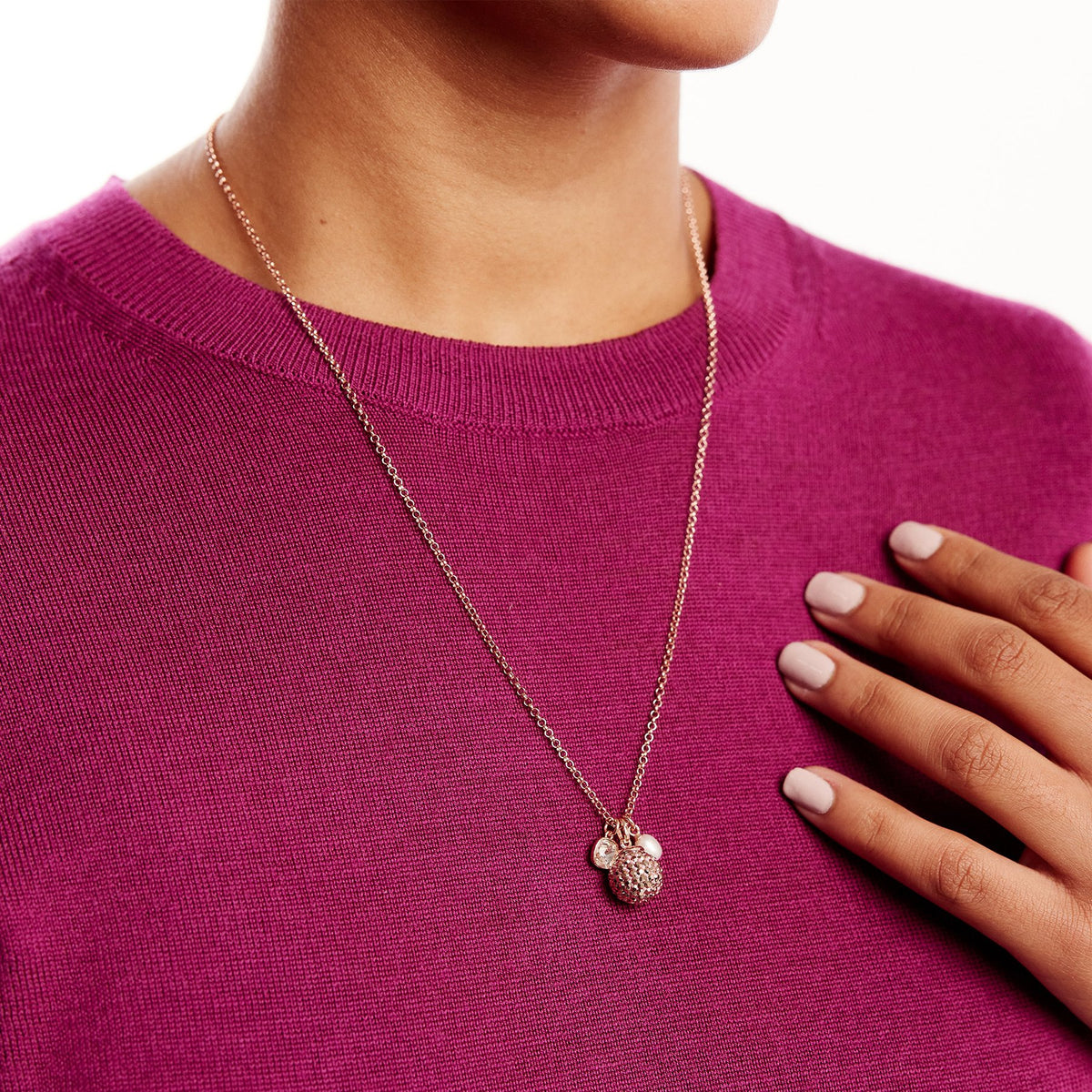 Gilded Rose Gold Sparkle Ball Cluster Pendant