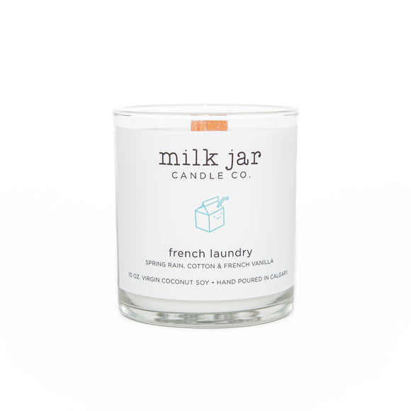 Milk Jar French Laundry Wood Wick Candle