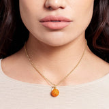 Orange Sparkle Ball Long Necklace Pendant [Limited Edition]