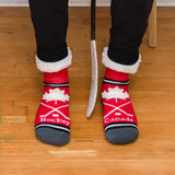 Pudus Classic Slipper Socks Hockey Red
