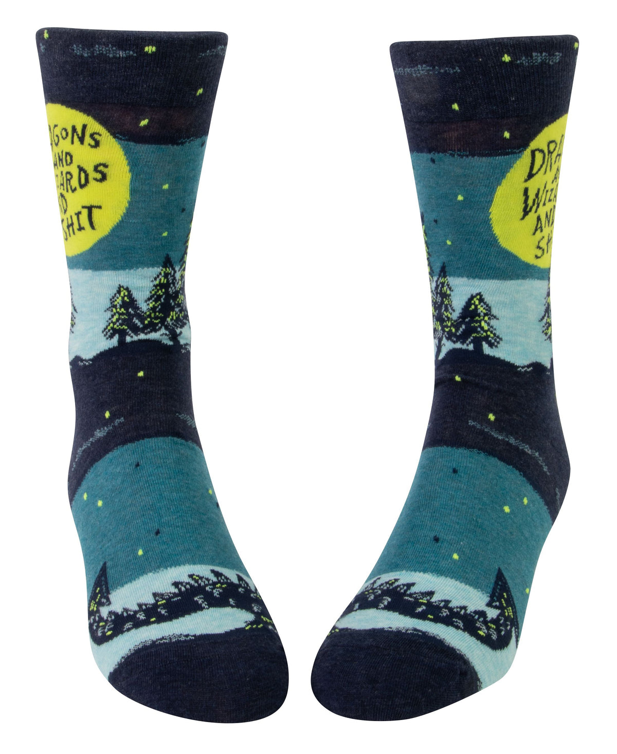 Blue Q Dragons And Wizards And Shit Men's Crew Socks