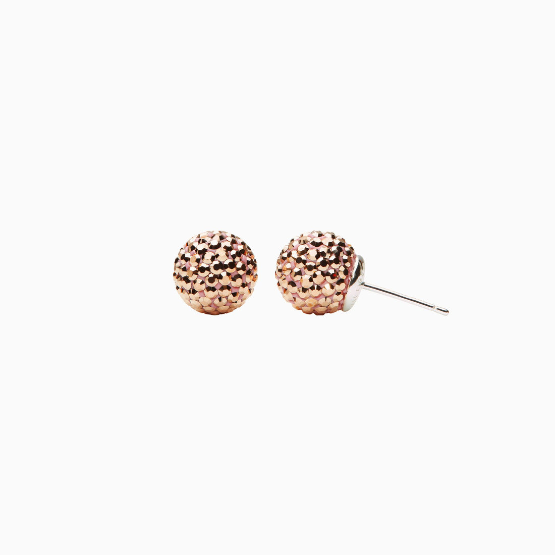 Gilded Rose Gold Sparkle Ball Stud Earrings
