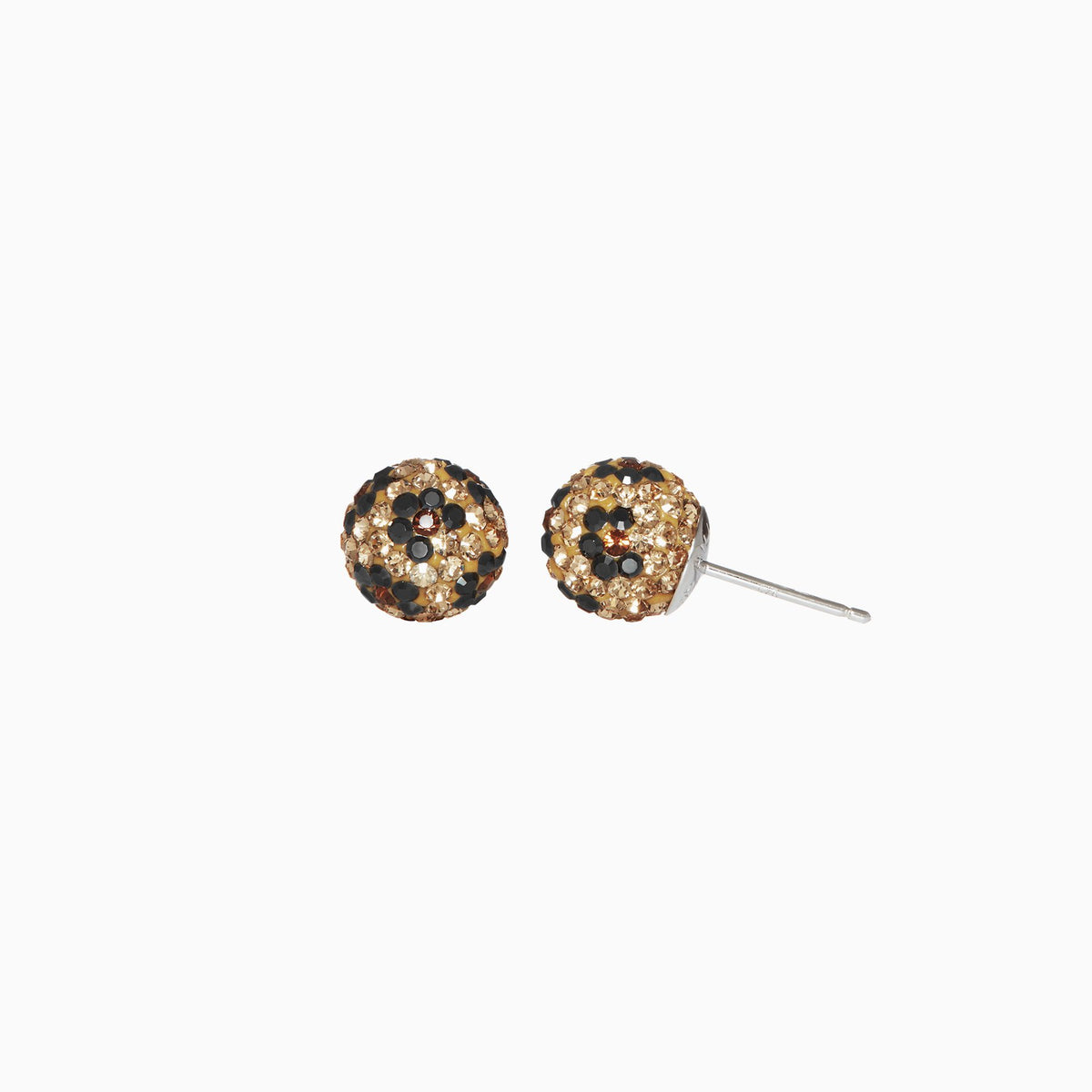 Leopard Sparkle Ball Stud Earrings