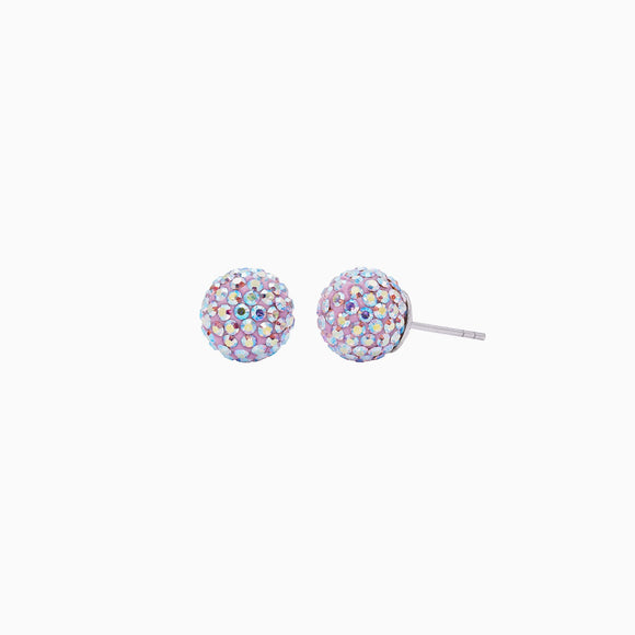 Lilac Sparkle Ball Stud Earrings