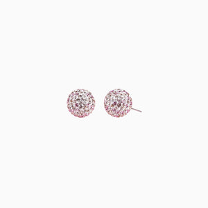 Pink Champagne Sparkle Ball Stud Earrings