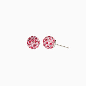 Pink sales ball earrings