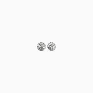 White Sparkle Ball Stud Earrings
