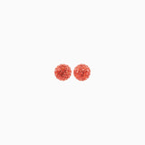 Coral Sparkle Ball Stud Earrings