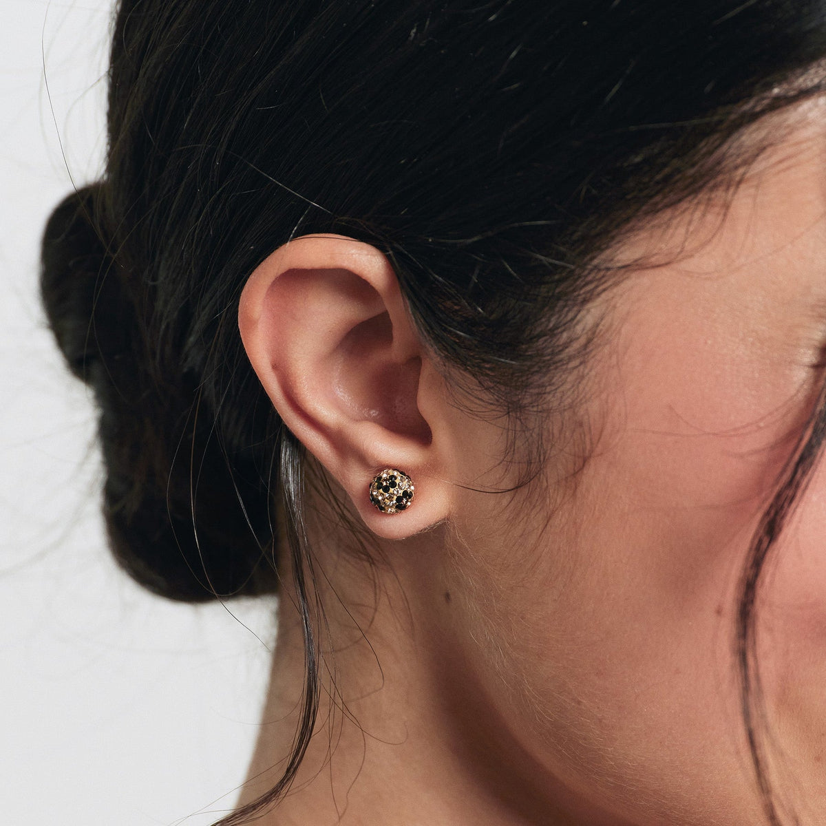 Leopard Sparkle Ball Stud Earrings