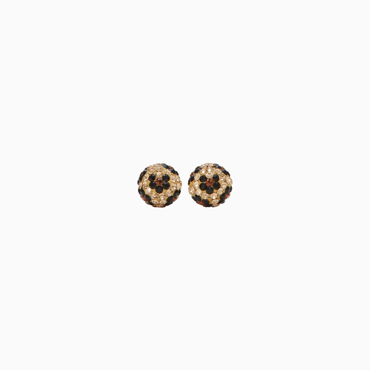 Leopard Sparkle Ball Stud Earrings
