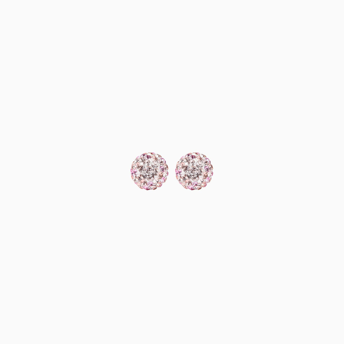Pink Champagne Sparkle Ball Stud Earrings
