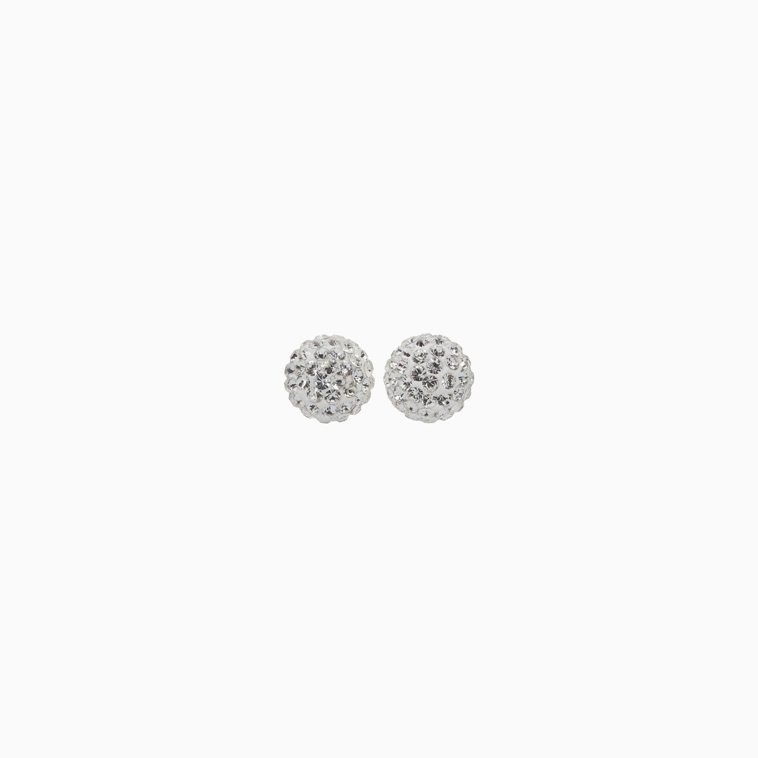 White Sparkle Ball Stud Earrings