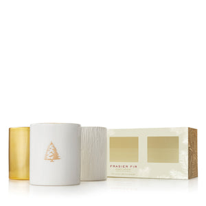 Thymes Frasier Fir Gilded Poured Candle Trio