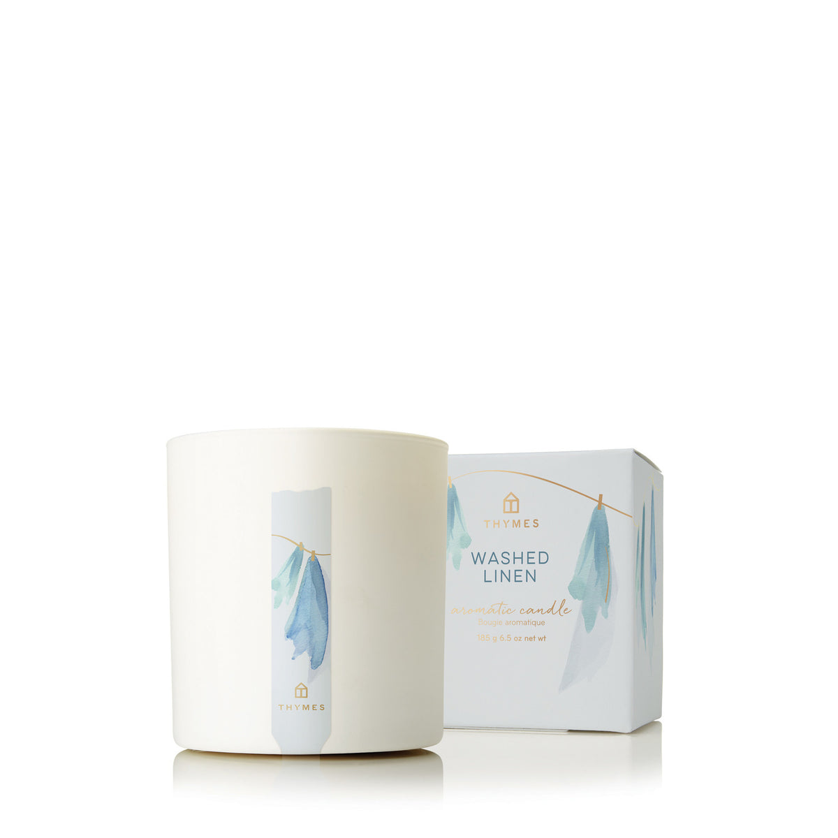 Thymes Washed Linen Aromatic Candle