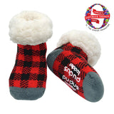 Pudus Classic Slipper Socks LumberJack Red Toddler