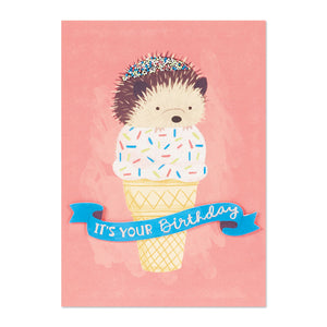 Hedgehog Ice Cream Card