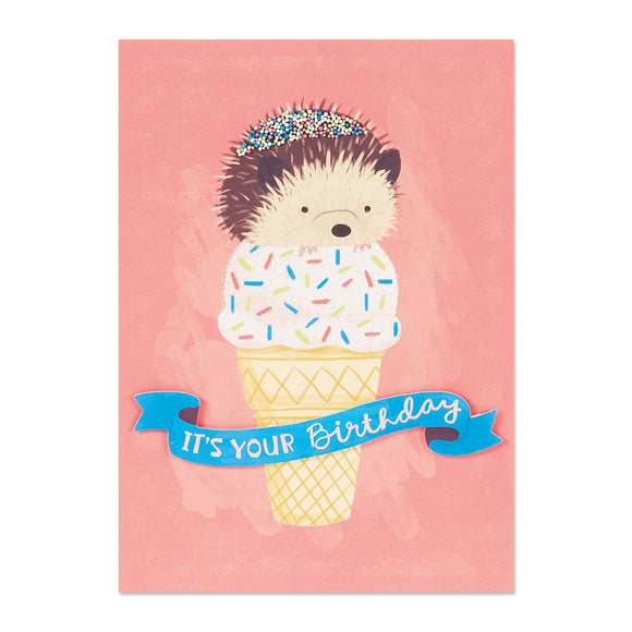 Hedgehog Ice Cream Card