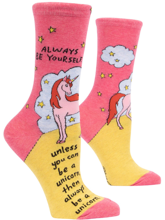 Always Be Yourself Unless You Can Be a Unicorn Women's Crew Socks