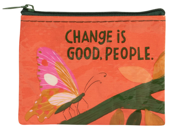 Blue Q Change Is Good People Coin Purse