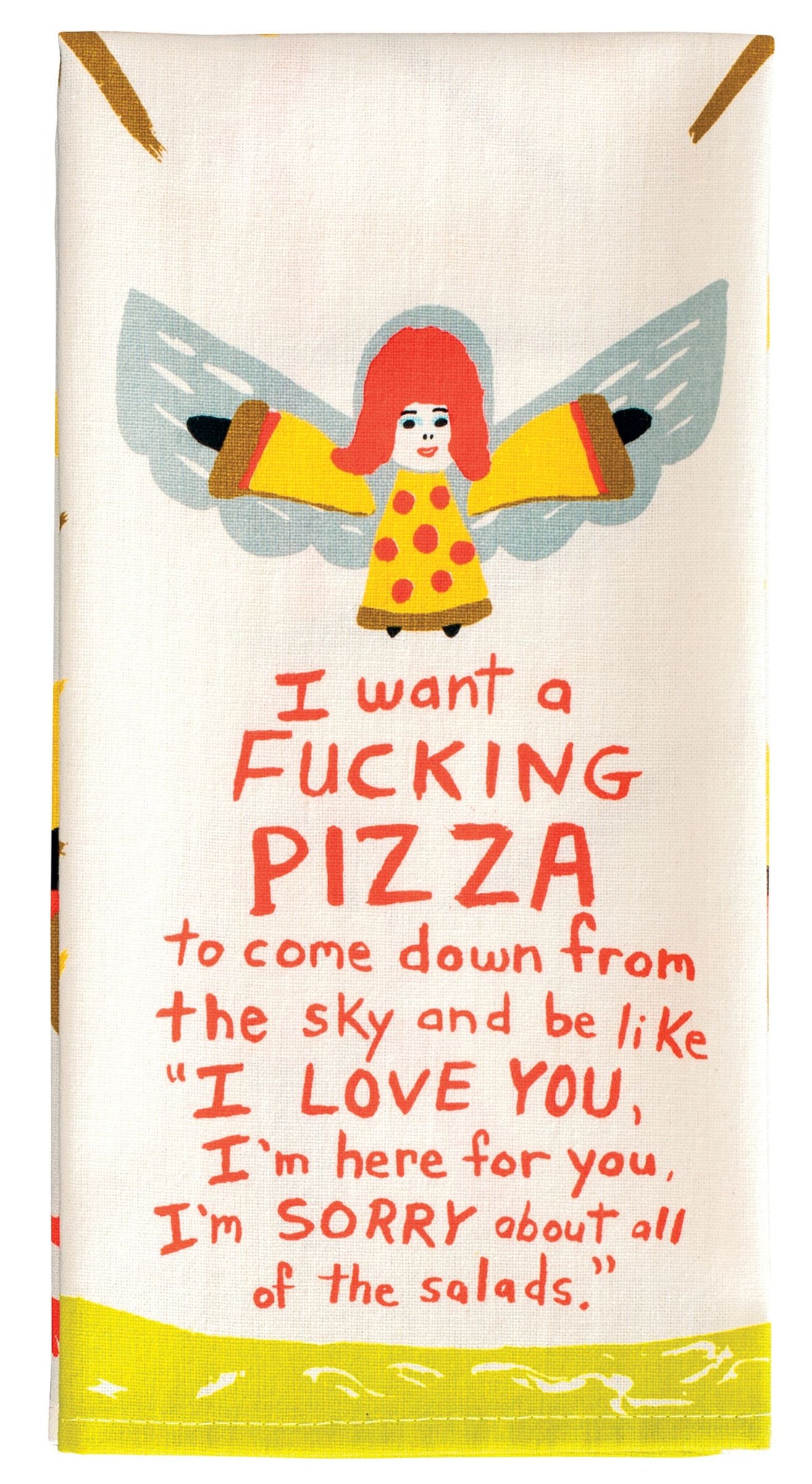 Pizza Angels Dish Towel - Housewarming Gifts - Funny Kitchen Gifts