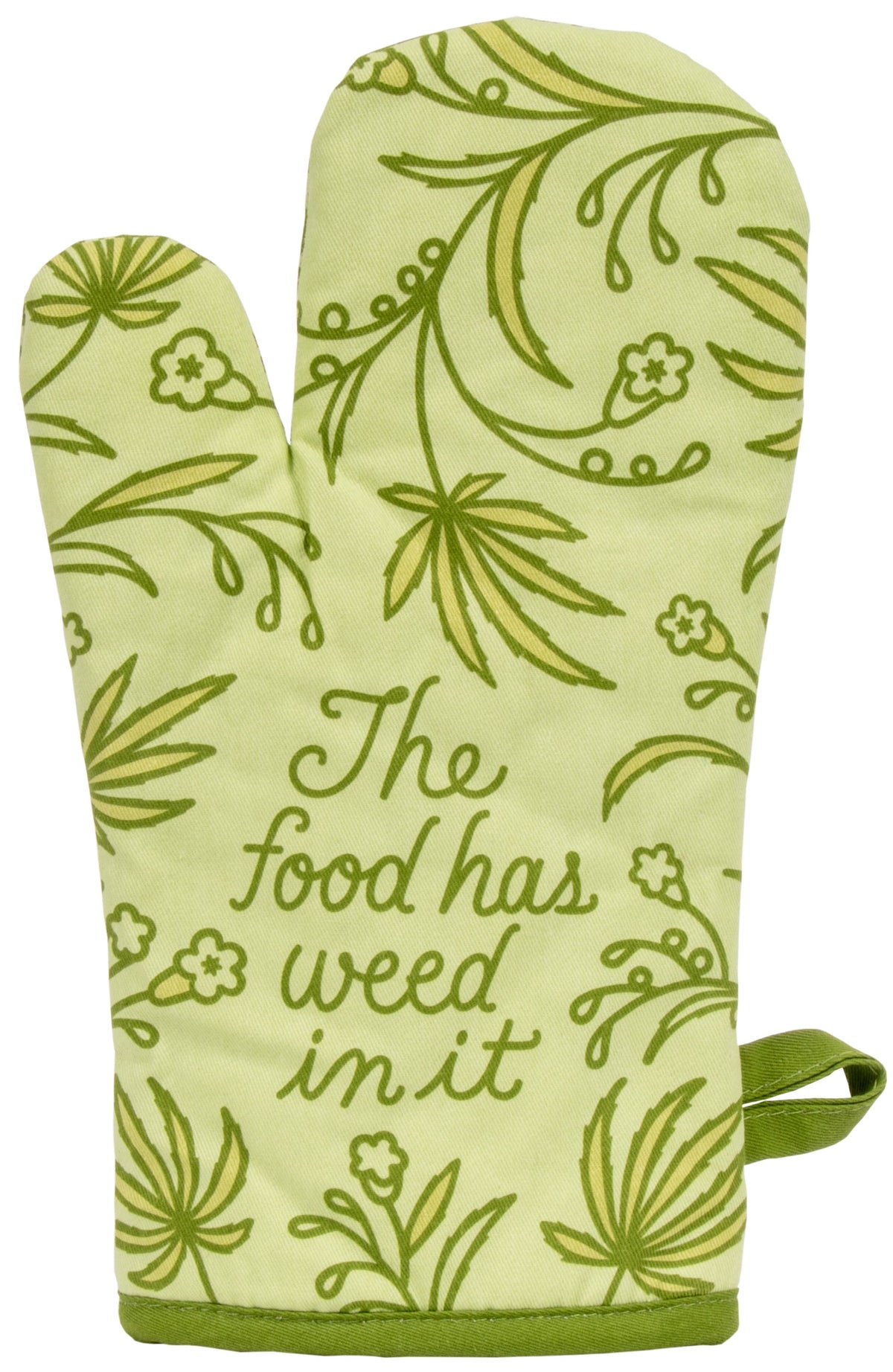 Blue Q The Food Has Weed In It Oven Mitt