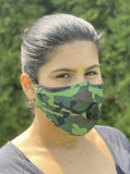 Adult Camo Face Mask with Valve and Replaceable Carbon Filters