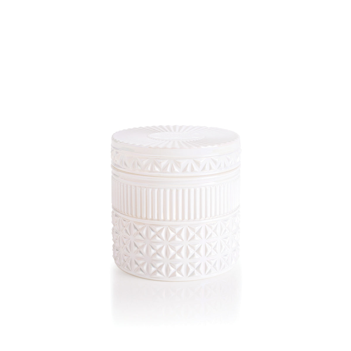 Capri Blue Volcano White Opal Gilded Faceted Jar Candle