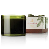 Thymes Frasier Fir 3-Wick Green Glass Candle