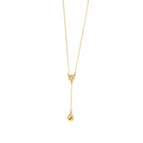 Gold Sparkle Ball Halo Y Necklace
