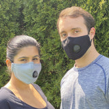 Adult Navy Face Mask with Valve and Replaceable Carbon Filters