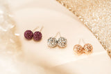 Gilded Rose Gold Sparkle Ball Stud Earrings