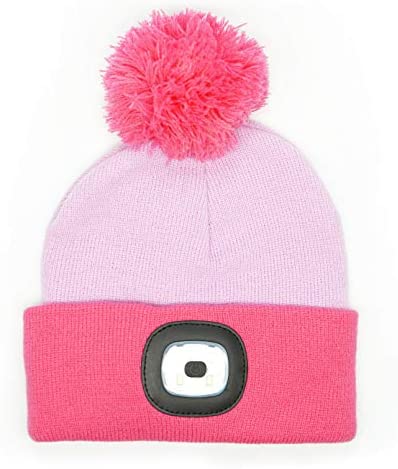 Kids USB Rechargeable LED Beanie - Pink