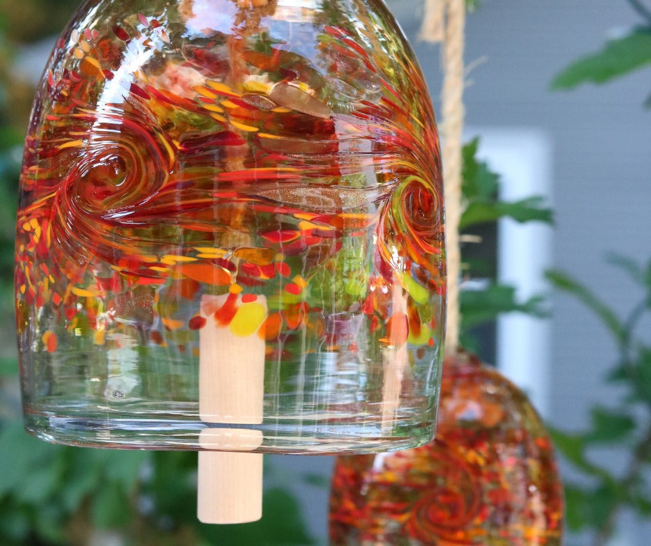 Kitras Art Glass Elements Garden Bell - Fire