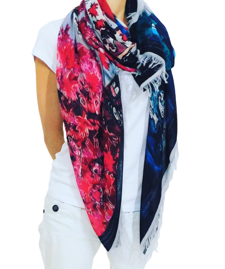 The Leaves Of Love - For We Are One Canada Luxury Silk-Blend Scarf D153