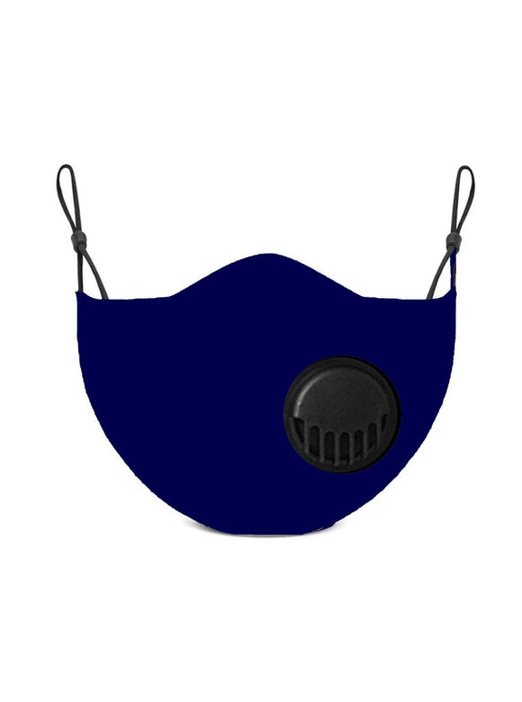 Adult Navy Face Mask with Valve and Replaceable Carbon Filters