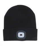 USB Rechargeable LED Beanie - Black
