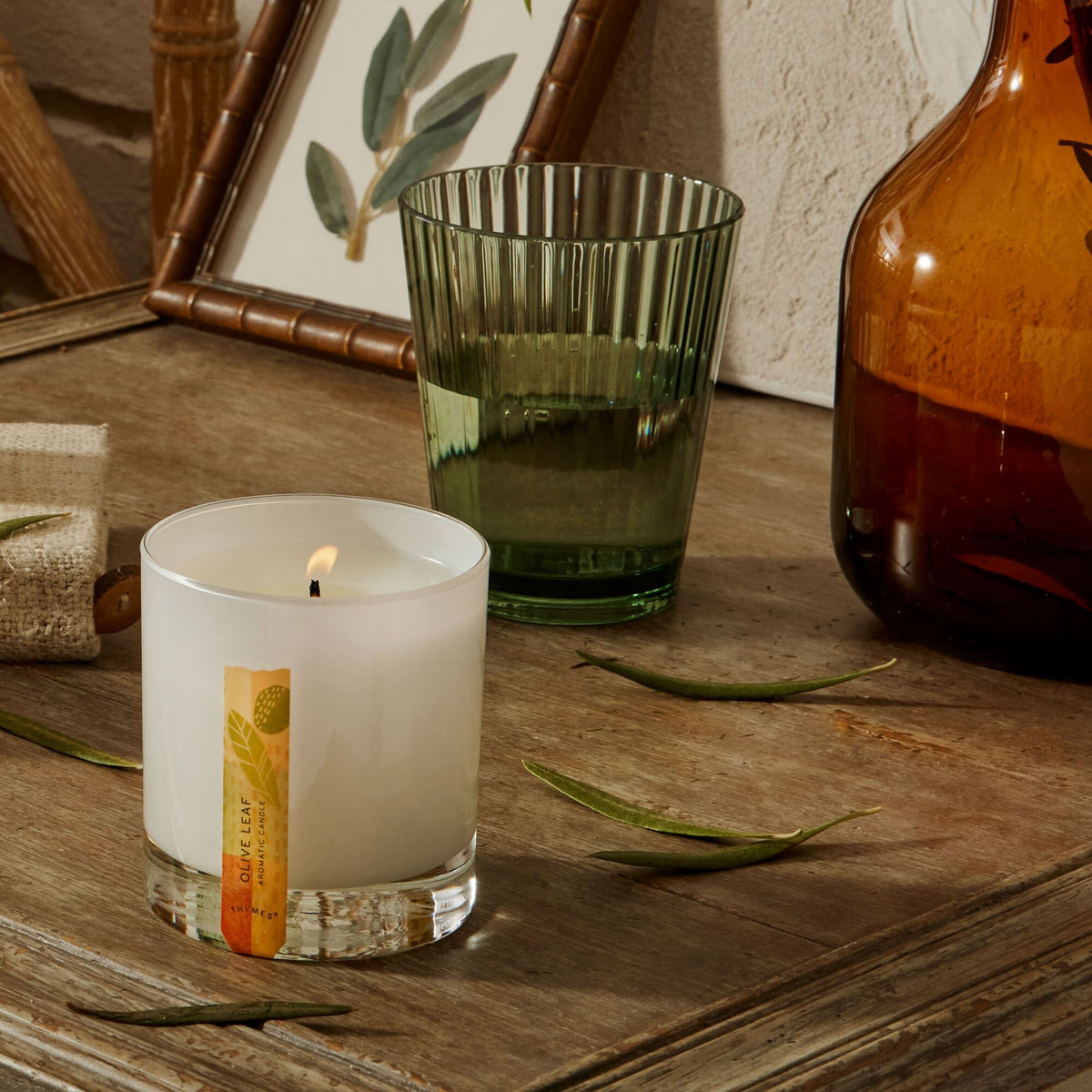 Thymes Olive Leaf Aromatic Candle