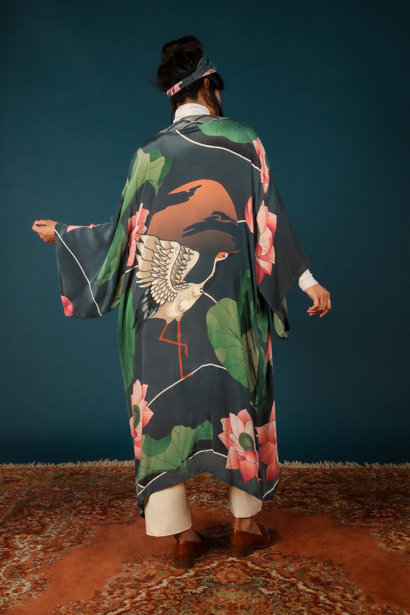 Powder Winter Floral Kimono Jacket - Heather – The Lovely Room