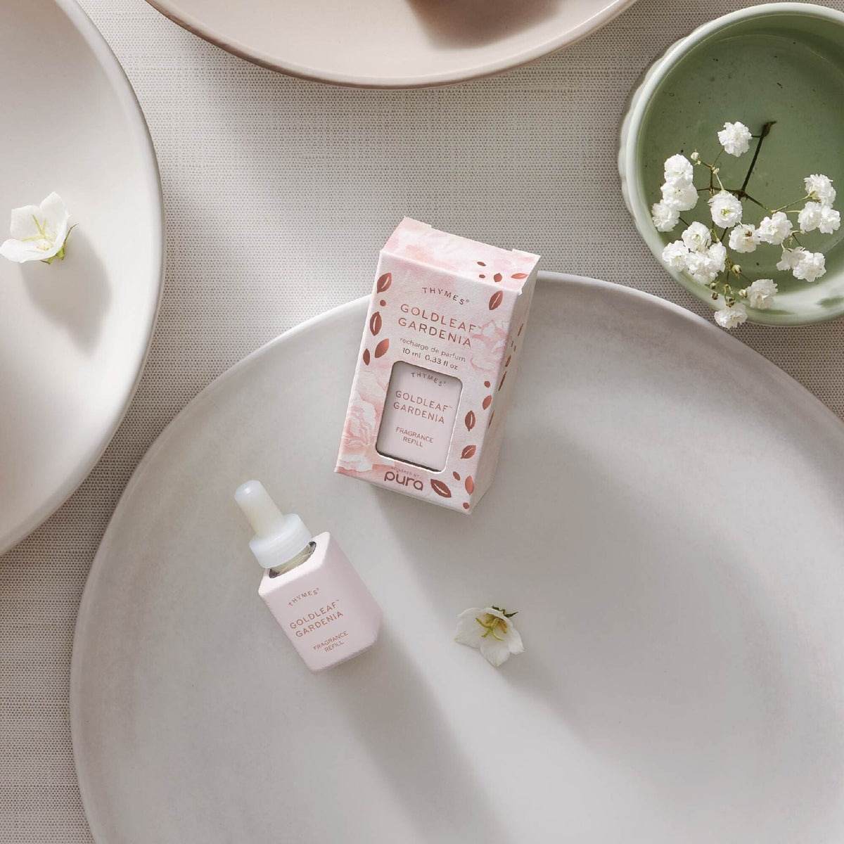 Thymes Goldleaf Gardenia Pura Diffuser Refill