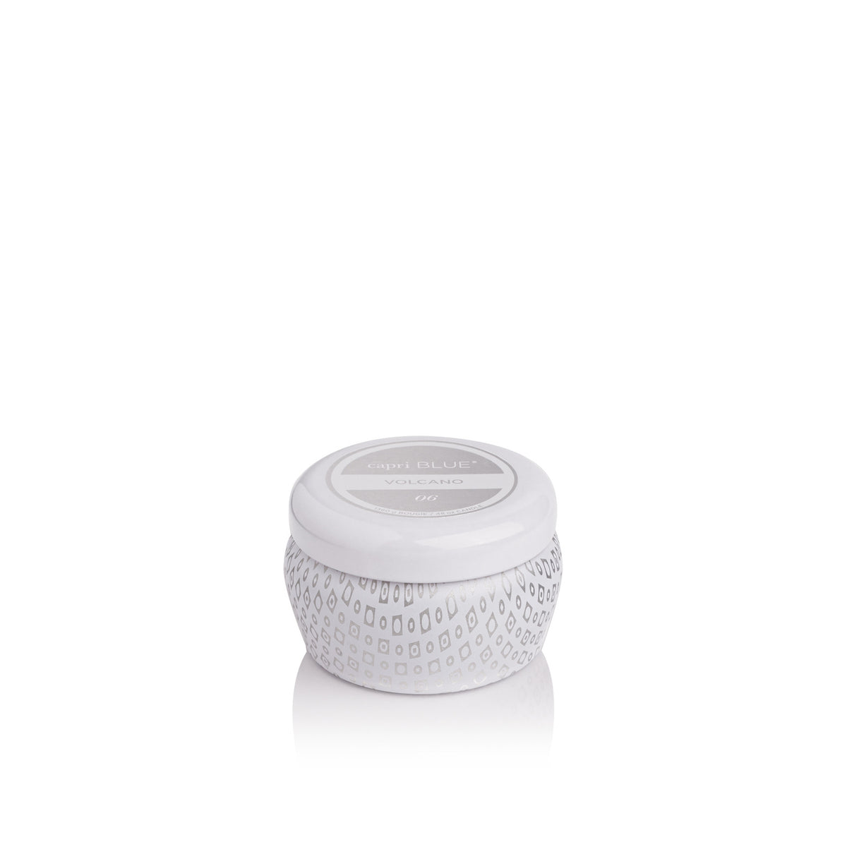 Capri Blue Volcano White Printed Mini Travel Tin Candle