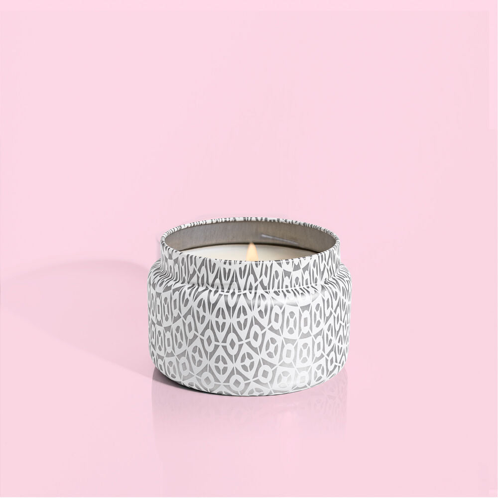 Capri Blue Volcano White Printed Travel Tin Candle