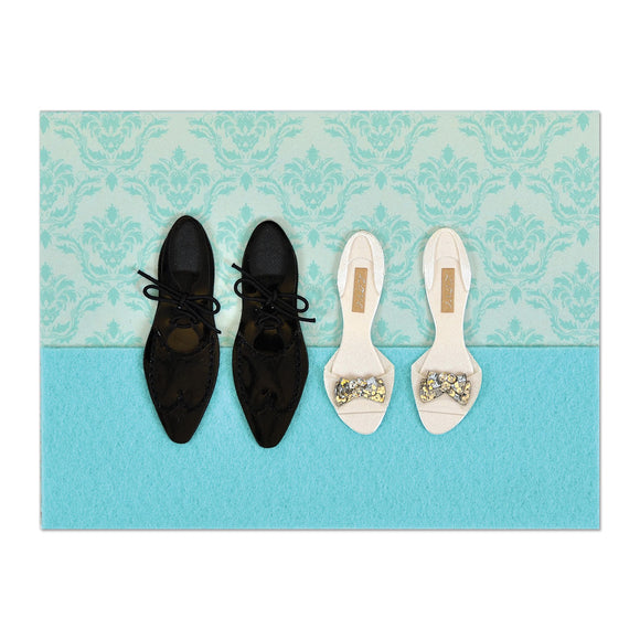 Bride And Groom Shoes Wedding Card