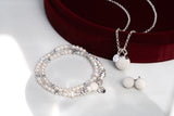 White Pearl Sparkle Ball Stud Earrings