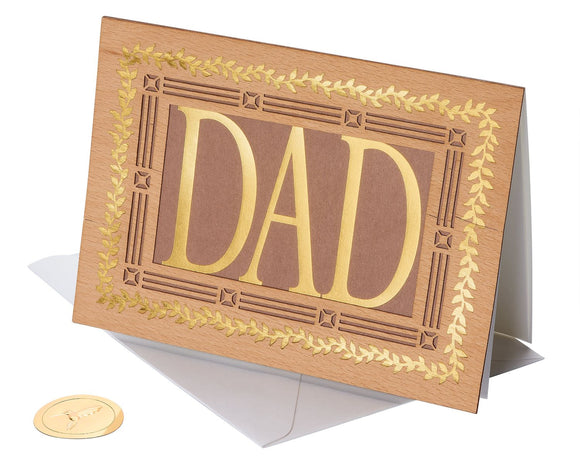 Lasercut Wood Father's Day Card